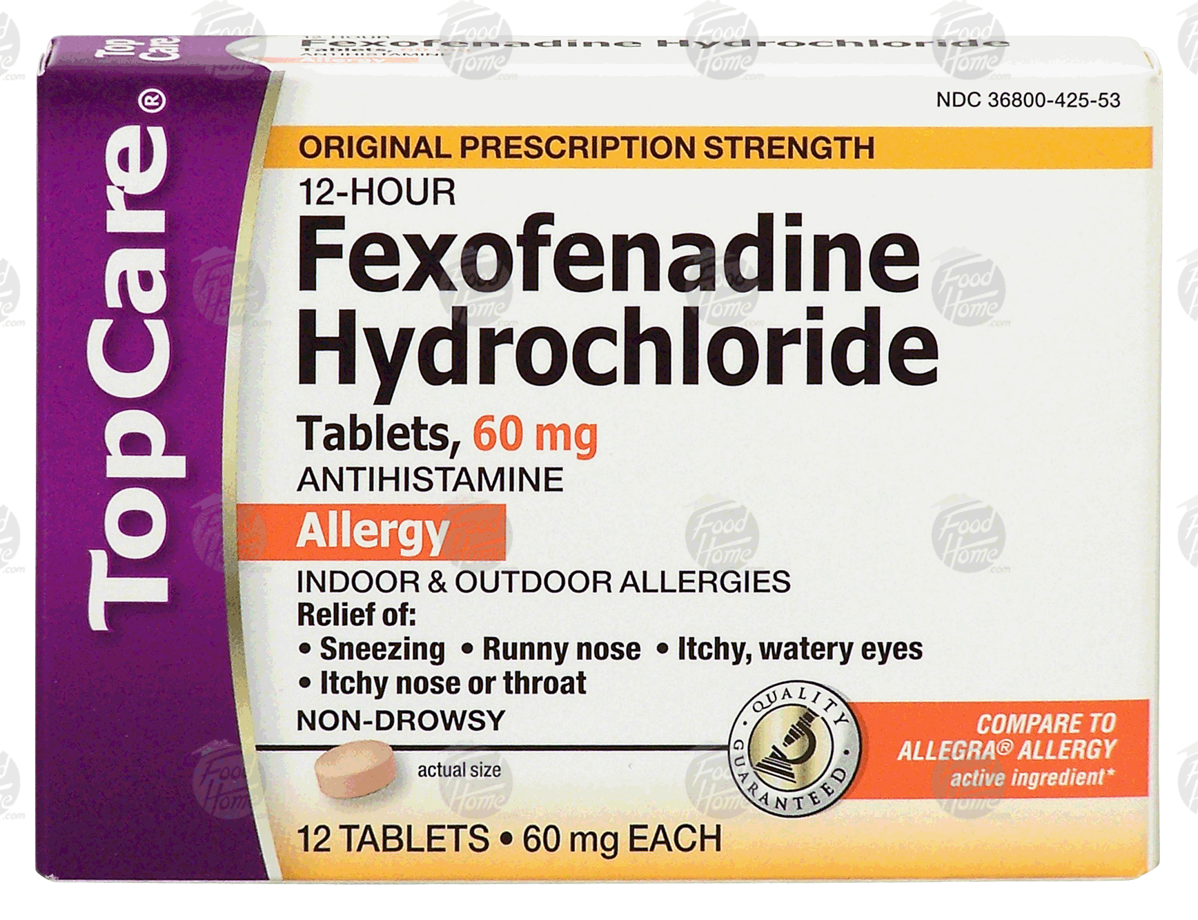 Top Care  12 hour allergy medicine, 60 mg fexofenadine hydrochloride Full-Size Picture